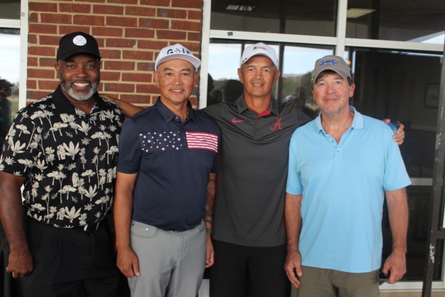 The winning team at the Superintendent’s Revenge and 18th Chili Cookoff includes, from left, retired Master Sgt. Daniel Evans, retired Chief Warrant Officer 5 Yoiji Fujihara, retired Chief Warrant Officer 3 Jerry Recella and retired Air Force Col. Dick Breitbach. 