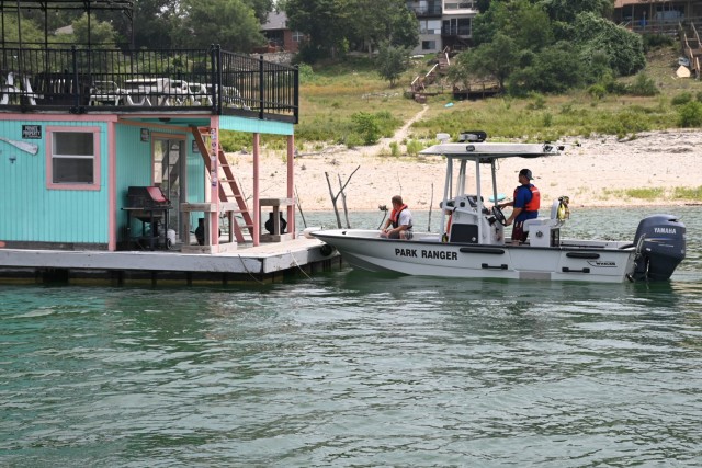 Belton Lake, in central Texas is around 20 feet below normal elevation.  The exposed rock in the background is the normal elevation mark.  The break-away lake house in the foreground can provide a point of reference as to how much of an impact the...