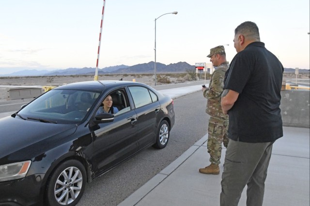 U.S. Army Yuma Proving Ground Commander Col. John Nelson and Mission Antiterrorism Officer Robert Barocio remind YPG personnel to &#34;see something, say something&#34; on the morning of August 22, 2023. “It is about creating a team mindset and...