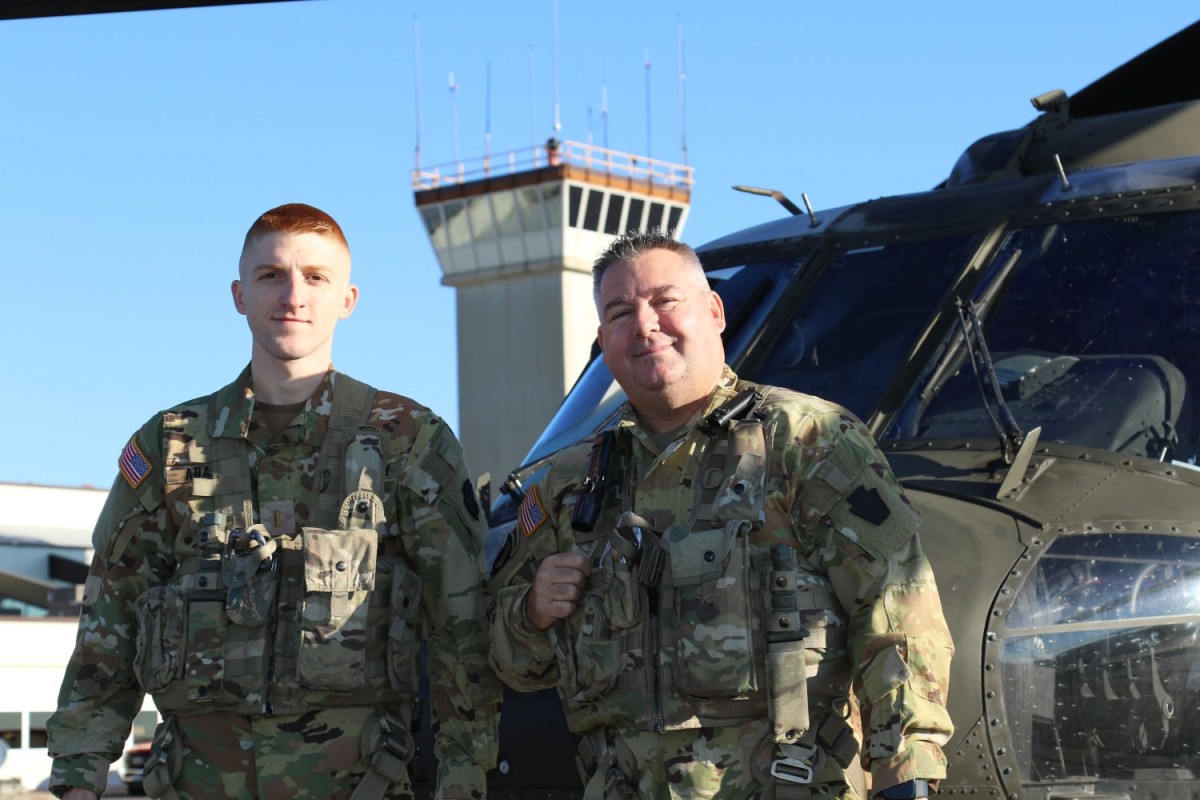 Father And Son Fly Pennsylvania Guard Black Hawk Together 