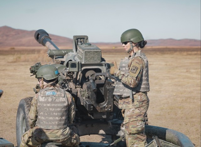 Cameron University ROTC Cadets get a taste of Field Artillery at the M119 range