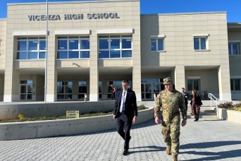 Douglass Benning, the U.S. Consul General for the Milan Consulate visited the Army’s largest family housing project at the Villaggio housing.