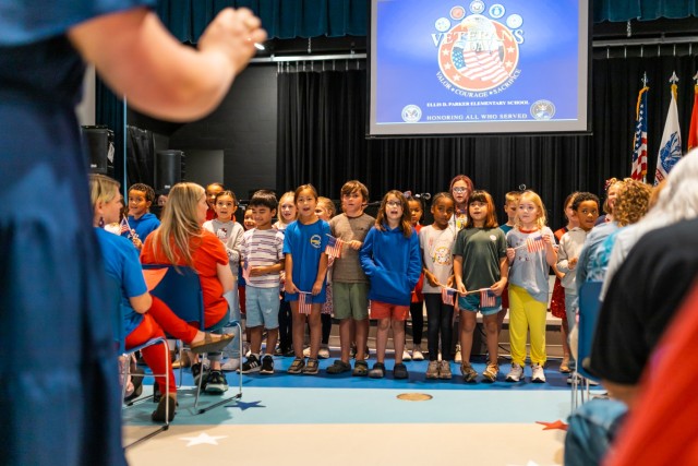 Ellis D. Parker Elementary School students and teachers honored Veterans at a  schoolwide program on Nov. 8, 2023.