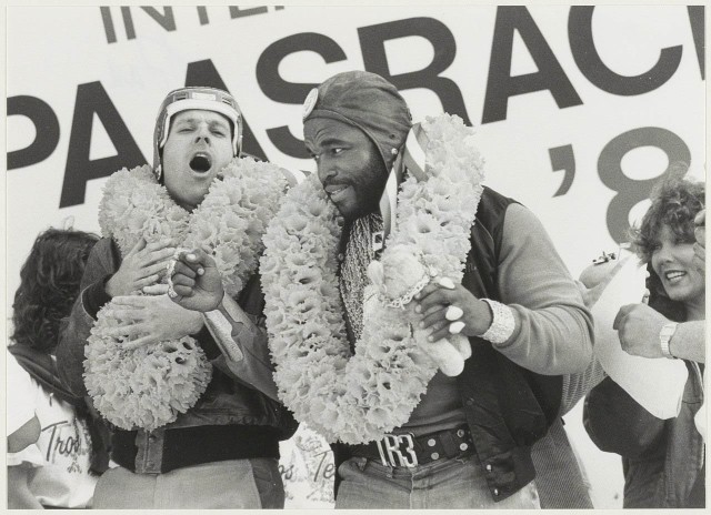 
Mr. T, center, on the TV set of &#34;The A-Team&#34; in 1984.