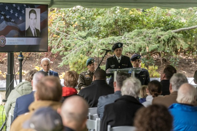 Coverage of the 23rd Annual Veterans Mass and Remembrance Ceremony. The ceremony and roll call of BC alumni who died during conflict at the Boston College Veterans Memorial on Burns Library Lawn....