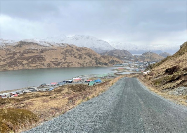 Unalaska Lake overlooks the town of Unalaska