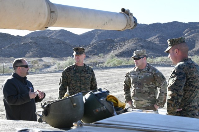 Col. Jared Stone (second from left), who recently assumed command of Marine Corps Air Station Yuma, got an opportunity to learn more about the extensive testing capabilities of Yuma Proving Ground (YPG) during a tour of the post on Monday, Nov....
