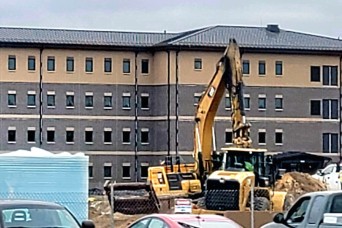The construction area for a new construction project to build a new $28.08 million barracks building is shown Nov. 7, 2023, at Fort McCoy, Wis.
The cont...