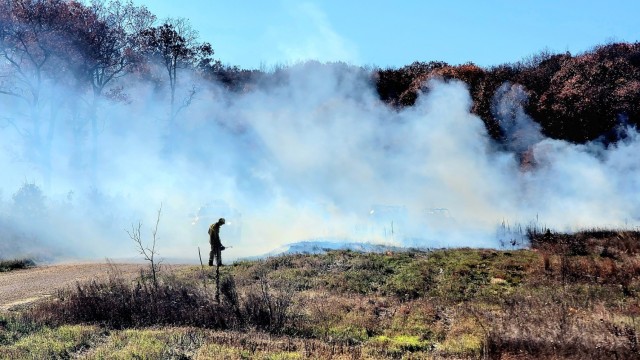 Fort McCoy prescribed burn team manages mid-November prescribed burn at installation