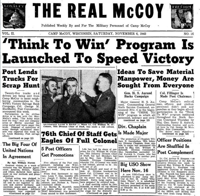 This Month in Fort McCoy History — November