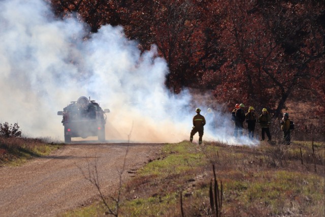 Fort McCoy prescribed burn team manages mid-November prescribed burn at installation