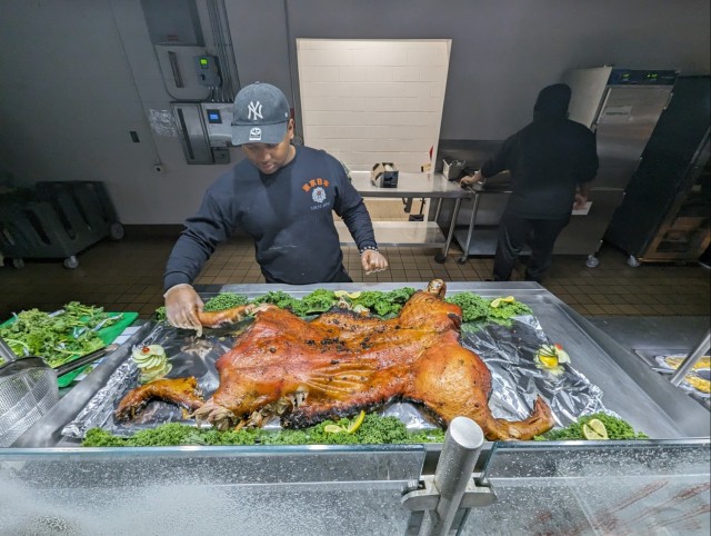 Fort Drum culinary specialists create a memorable Thanksgiving meal for Soldiers, family members