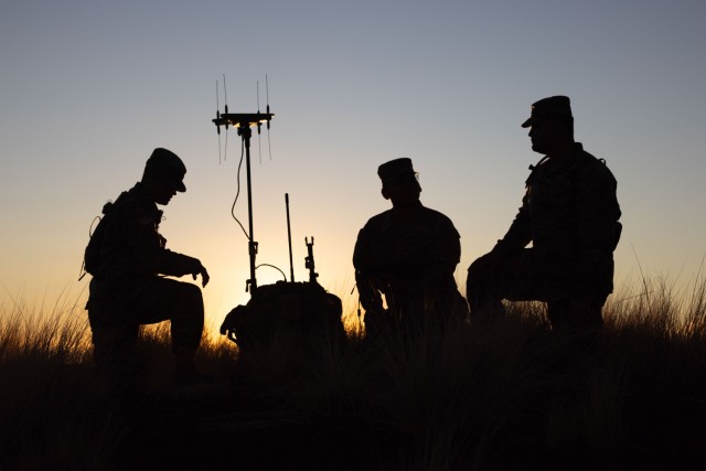 U.S. Army Soldiers assigned to the 3rd Multi-Domain Task Force use the VROD (Versatile Radio Observation and Direction) and VMAX (VROD Modular Adaptive Transmit) backpack EW systems, which is a lightweight man-portable electronics support and offensive electronic attack system at Pohakuloa Training Area, Hawaii, Nov. 1, 2023. The Joint Pacific Multinational Readiness Center (JPMRC) is the Army’s newest Combat Training Center (CTC) and generates readiness in the environments and conditions where our forces are most likely to operate in. JPMRC 24-01 includes over 5,300 training participants from across the U.S. Joint Force, New Zealand, the United Kingdom, Indonesia, and Thailand.