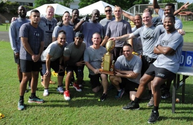 Army/Navy/Marines Football match in the Caribbean