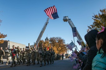 1st Inf. Div. Marches in Little Apple Veterans Day Parade
