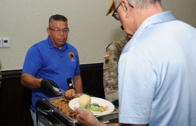 Soldiers at Fort Buchanan celebrate Thanksgiving.