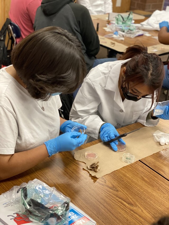 Navigate the Future Program students work on lessons from Amino Labs, which introduced them to Biotechnology, research methods and lab safety.