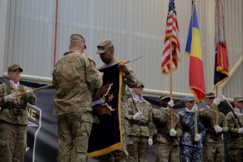 U.S. Army Combat Brigade Teams host transfer of authority ceremony in Romania.