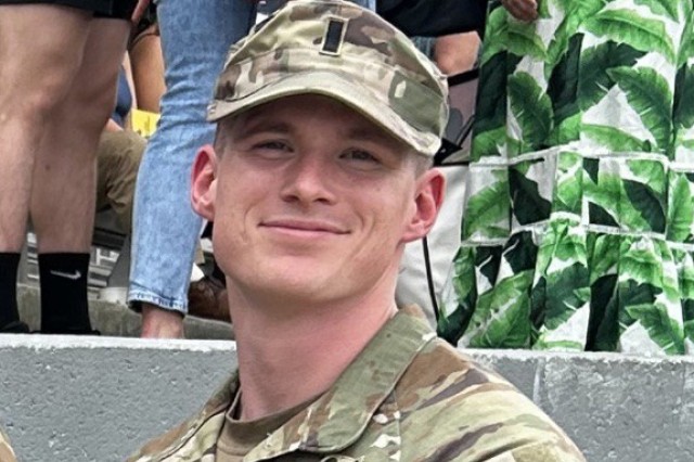 Virginia National Guard 1st Lt. Gavin Steel, 1st Battalion, 116th Infantry Regiment, 116th Infantry Brigade Combat Team, shown in Fort Moore, Georgia, after he completed Ranger School in 2021. Steel traces his Native American heritage through his grandmothers.
