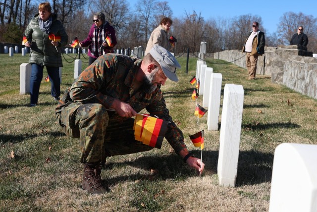 German liaison officers visit Fort Knox cemetery to remember POWs for National Day of Mourning