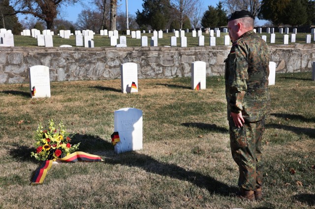 German liaison officers visit Fort Knox cemetery to remember POWs for National Day of Mourning