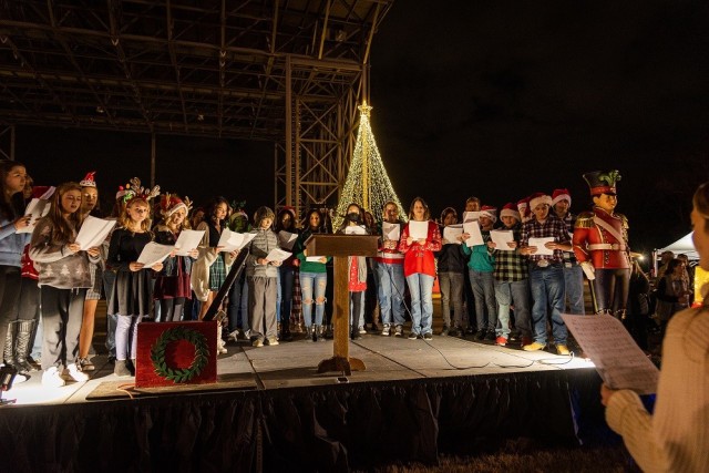 Mountain Gap Middle School carolers perform at the tree lighting Dec. 2, 2022, which was part of last year’s second annual holiday event at Redstone Activity Field. 