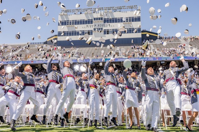 The U.S. Military Academy at West Point held its graduation and commissioning ceremony for the Class of 2023 at Michie Stadium at West Point, New York, on May 27, 2023. Kamala Harris, 49th Vice President of the United States wa...