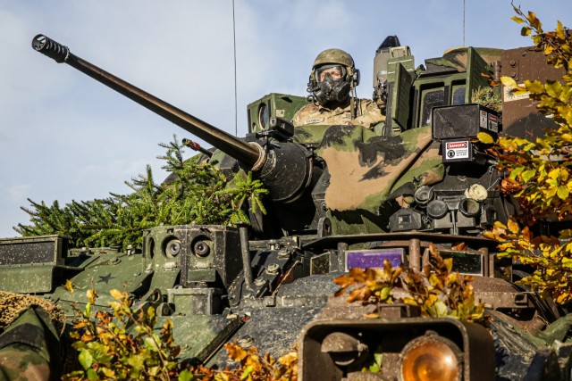 A U.S. Soldier assigned to the 3rd Infantry Division scans the area for opposing forces during Combined Resolve 24-01 at the Joint Multinational Readiness Center near Hohenfels, Germany, Oct. 29, 2023.

Combined Resolve is a U.S. Army Europe and Africa exercise training U.S. Soldiers and NATO allies and partners, providing training in support of NATO deterrence initiatives. Approximately 4,000 soldiers from 14 nations are participating in Combined Resolve 24-01. (U.S. Army photo by Pfc. Jaimee Perez)