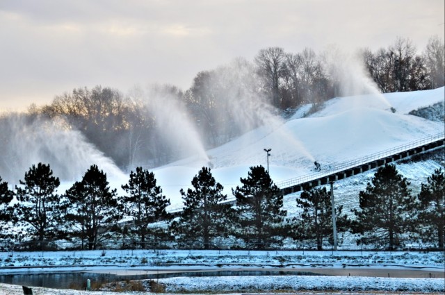 Snowmaking at Fort McCoy&#39;s Whitetail Ridge Ski Area