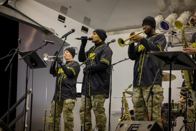 Members of the U.S. Ar,y Training and Doctrine Command Band play Thursday, Nov. 30, 2023 at the Fort Gregg-Adams Grand Illumination.