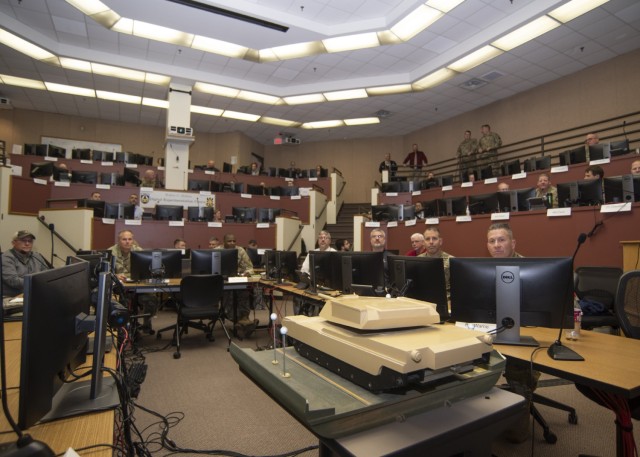 Soldiers and Army civilians with the Maneuver Support Capability Development Integration Directorate and the U.S. Army Engineer School, along with science and technology partners, participate in a tabletop experiment here this week focused on Army...