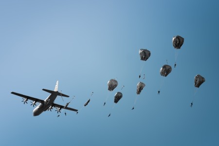 The U.S Army Civil Affairs and Psychological Operations Command (Airborne) in conjunction with local Fort Liberty and partner nations&#39; airborne organizations conduct the Randy Older Memorial Operation Toy Drop 2.0, a combined airborne training...