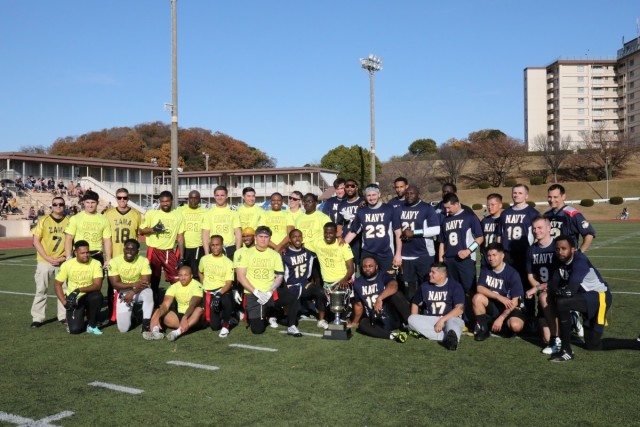 Camp Zama tops Atsugi in annual Army-Navy flag football match-up