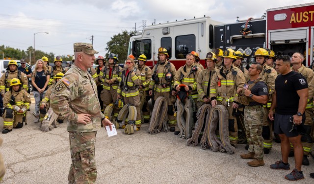 Army Futures Command and its senior leaders were special guests of the Austin Firefighters Association during a 9/11 memorial ceremony and stair climb in Austin, Texas, Sept. 11, 2023.