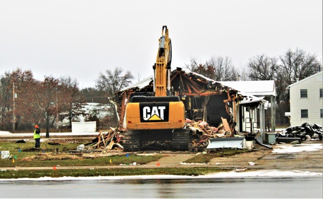 Continued building demolition in Fort McCoy’s 1600 block makes way for more transformation by construction
