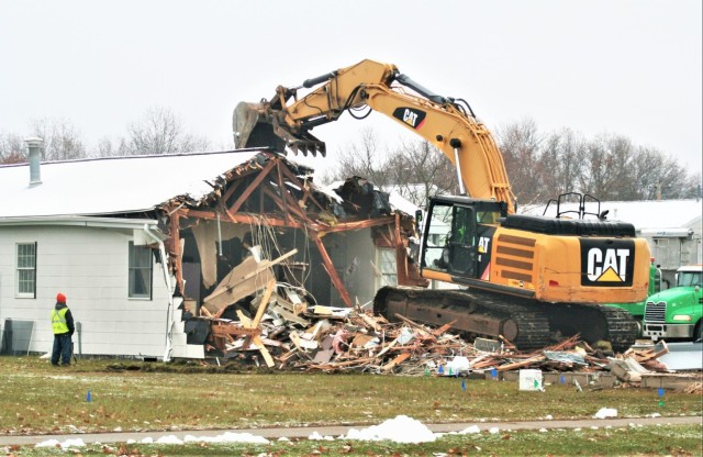 Continued building demolition in Fort McCoy’s 1600 block makes way for more transformation by construction