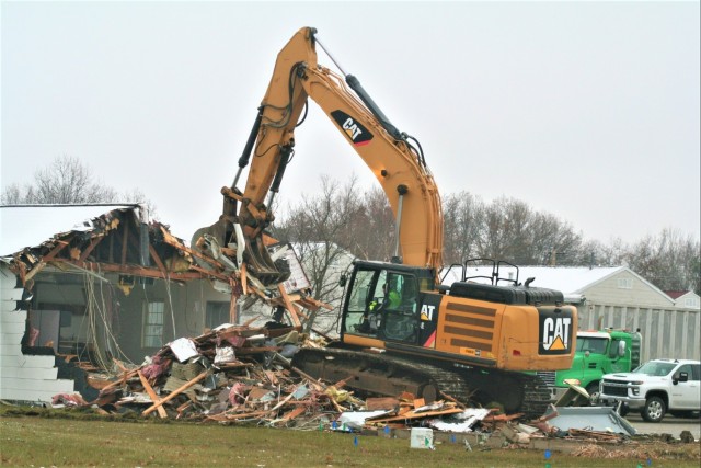Continued building demolition in Fort McCoy’s 1600 block makes way for more transformation by construction