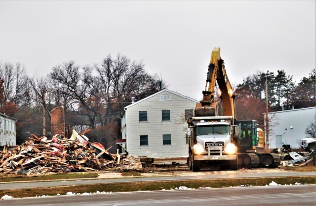 Continued building demolition in Fort McCoy’s 1600 block makes way for more transformation by construction