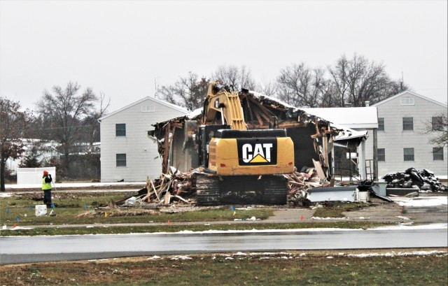 Continued building demolition in Fort McCoy’s 1600 block makes way for more transformation by construction