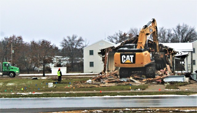 Continued building demolition in Fort McCoy’s 1600 block makes way for more transformation by construction