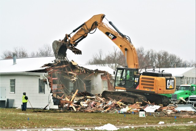Continued building demolition in Fort McCoy’s 1600 block makes way for more transformation by construction