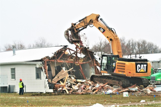 Continued building demolition in Fort McCoy’s 1600 block makes way for more transformation by construction