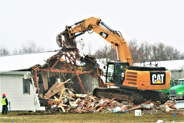 Continued building demolition in Fort McCoy’s 1600 block makes way for more transformation by construction