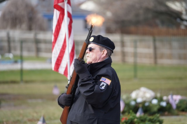 A 21-gun salute is fired at the conclusion of the ceremony.