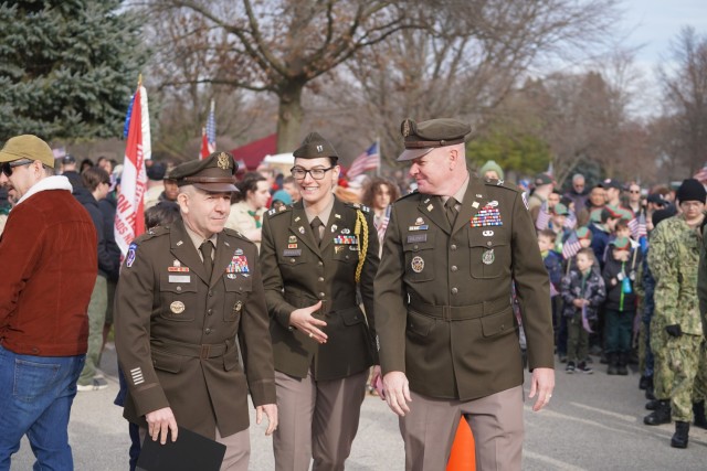 Lalor, TACOM Commanding General Aide-de-Camp Capt. Gabriella Spindler, and Polosky.