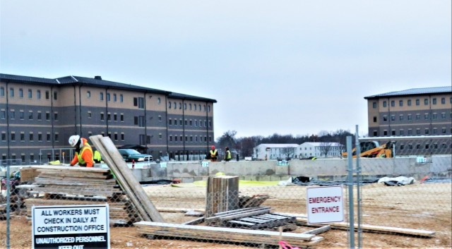 Building of third, four-story, 60,000-square-foot barracks at Fort McCoy continues as January 2024 begins