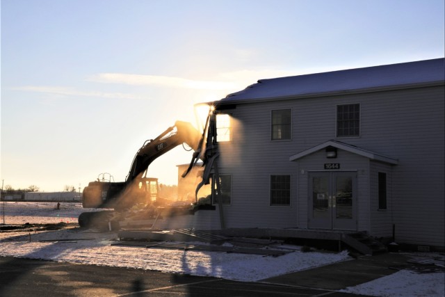 Continued building demolition in Fort McCoy’s 1600 block makes way for more transformation by construction