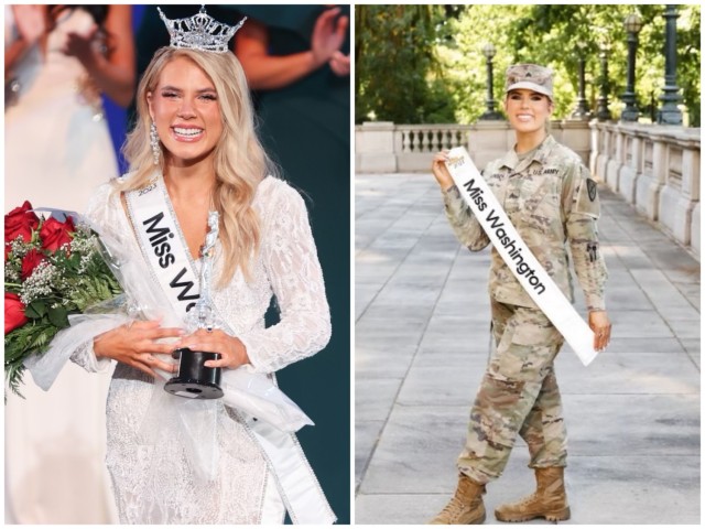 Sgt. Vanessa Munson, human resources specialist with the 508th Military Police Battalion at Joint Base Lewis-McChord, Washington, won the Miss Washington pageant in July, 2023. She is competing in the Miss America pageant Jan. 14 in Orlando, Florida. 
