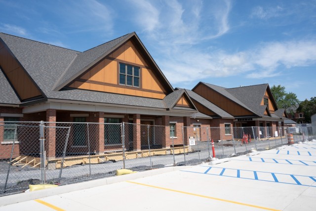 Work continues on the exteriors as well as interiors of cottages at the Canandaigua VA Medical Center Aug. 22, 2023.