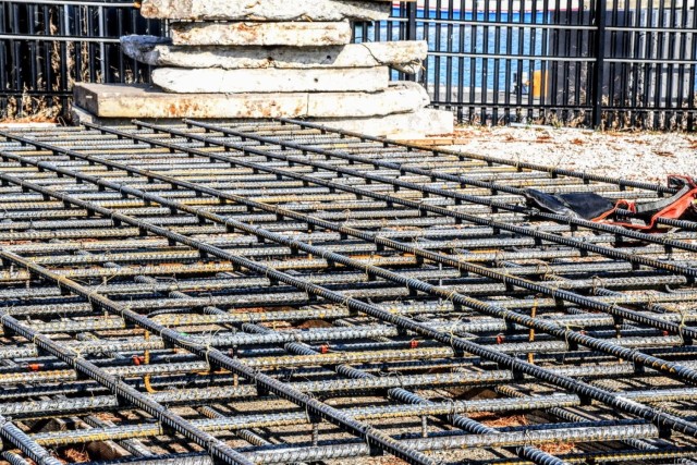 Rebar is prepped and ready for placement for the Chicago Harbor Lock floor construction